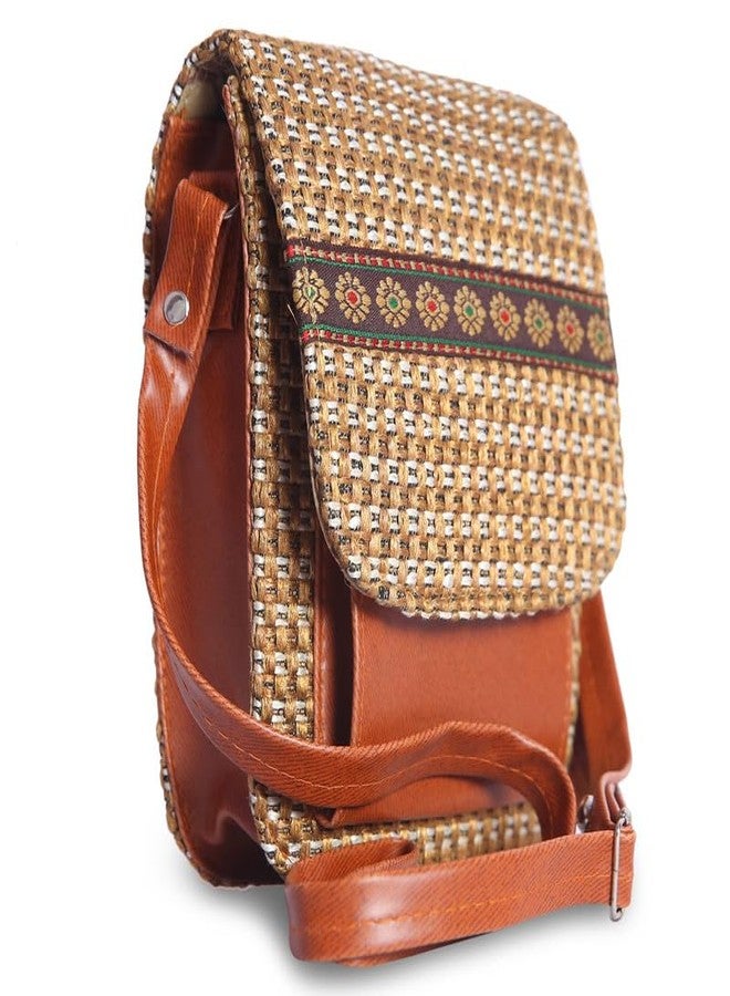 Dcozi Stylish and Fashionable Jute Beige Slim Bag For Women & Girls - SLMB01_Beige - Image 1